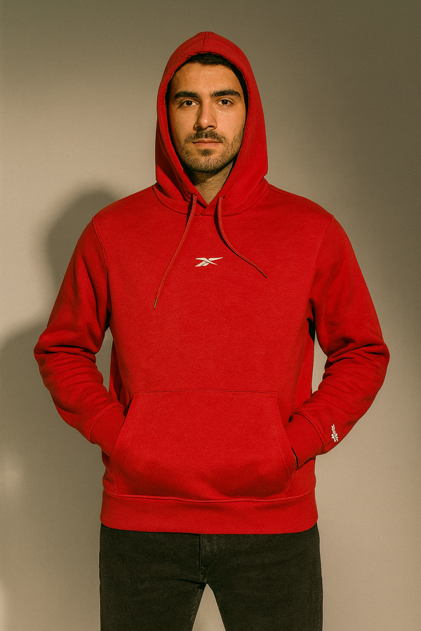 Candy Red Reebok Emblem Pullover hoodie