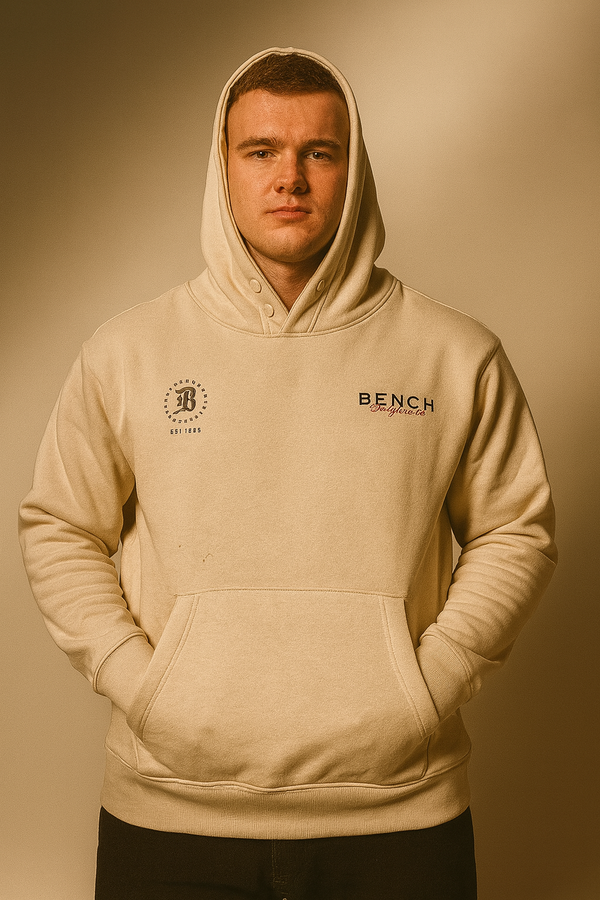 Beige BENCH Logo Hoodie