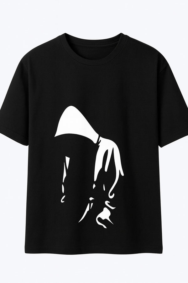 Effortless Fit Black T-Shirt - Mysterious Silhouette